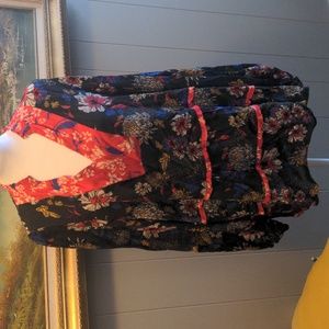 Dolan Floral Tiered Long Sleeve Blouse